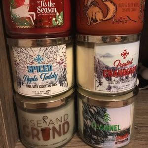 Six bath and body works candles